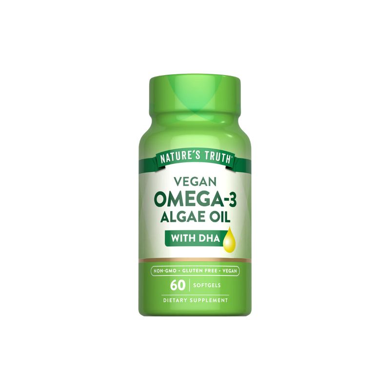 NATURE'S TRUTH - Omega 3 Vegano con DHA 60 Capsulas Blandas Veganas NATURE'S TRUTH
