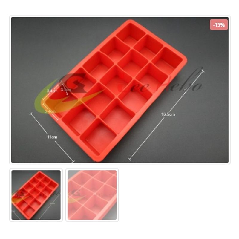 GENERICO - Cubetera De Silicona Para Hielo 15 Divisiones