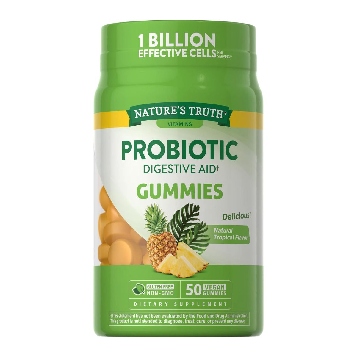 NATURE'S TRUTH - Gomitas de Probioticos 50 Gomitas Veganas NATURE'S TRUTH