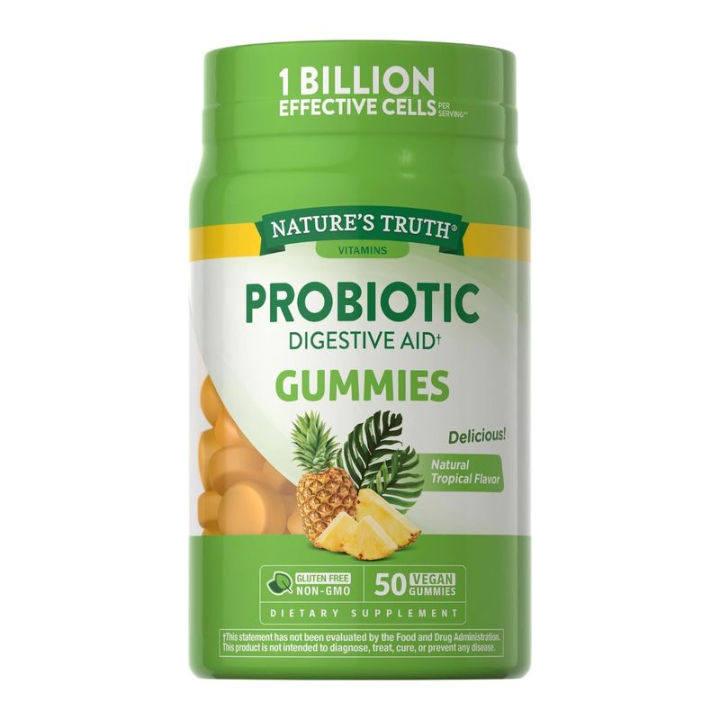 NATURE'S TRUTH - Gomitas de Probióticos - 50 Gomitas Veganas.-