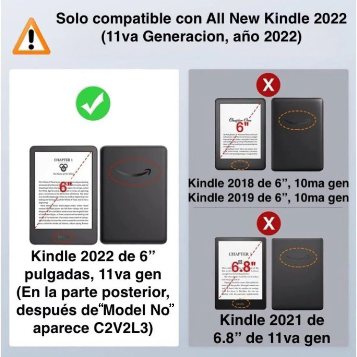 GENERICO - Funda Azul Premium Microfibra + Lamina Kindle 2022 6.0 11va Gen