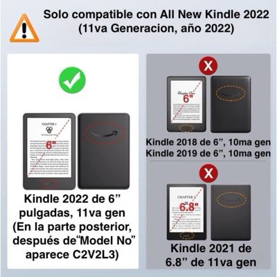 Imagen 2 del producto Funda Azul Premium Microfibra + Lamina Kindle 2022 6.0 11va Gen