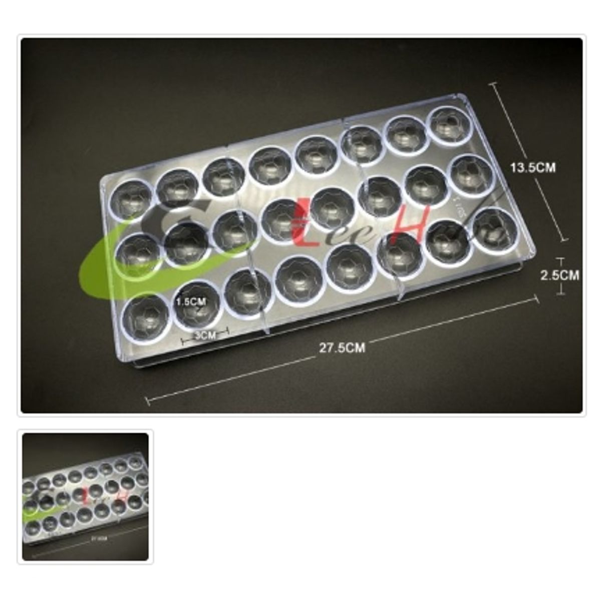 GENERICO - Molde Acrilico Para Chocolate 24 Divisiones