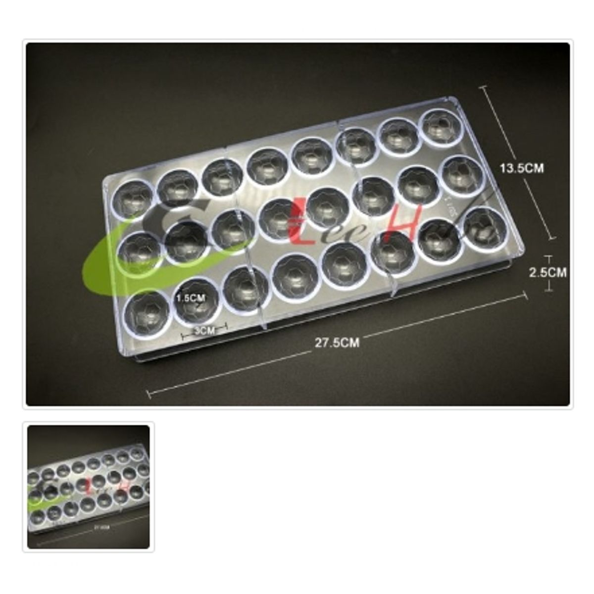 GENERICO - Molde Acrilico Para Chocolate 24 Divisiones