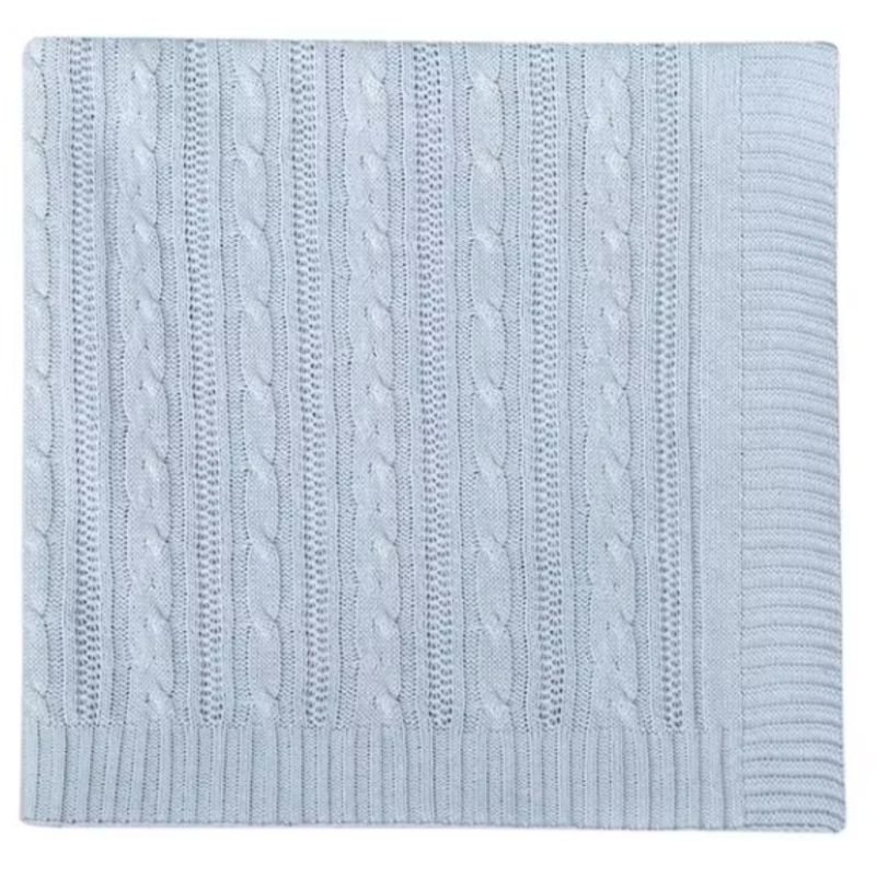 KIDSCOOL - MANTA TRICOT TEJIDO DE PUNTO 100 X 70 CM AZUL