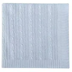 KIDSCOOL - MANTA TRICOT TEJIDO DE PUNTO 100 X 70 CM AZUL