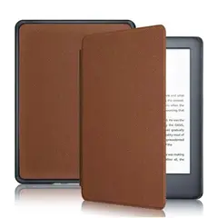 GENERICO - Funda Café Premium Microfibra + Lamina Kindle 2022 6.0 11va Gen