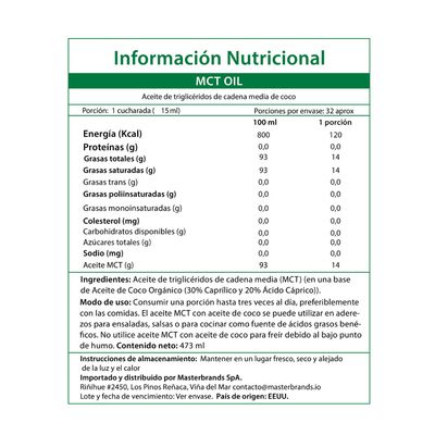 Imagen 2 del producto Aceite MCT Oil Liquido 14gr 473ml NATURES TRUTH