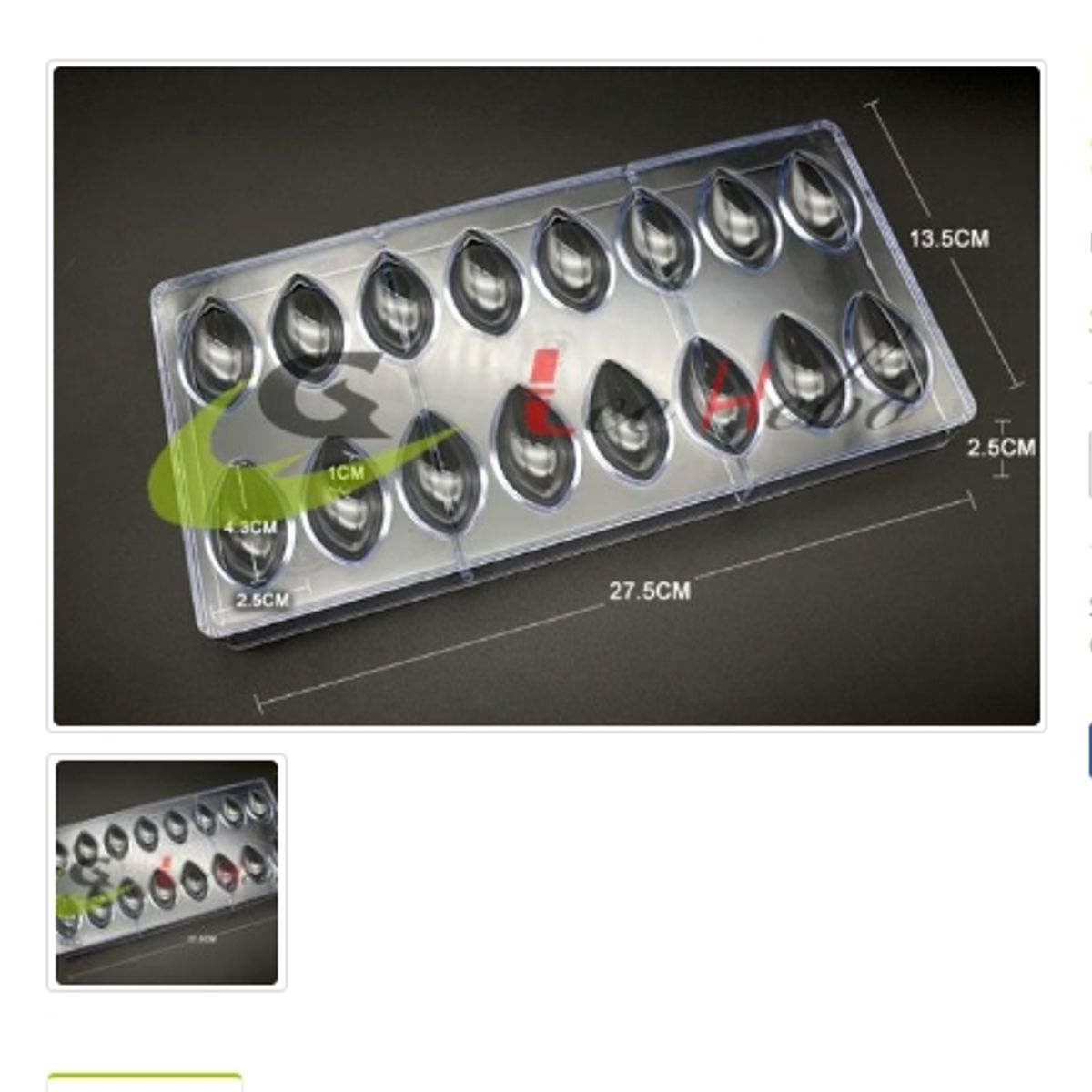 GENERICO - Molde Acrilico Para Chocolate 16 Divisiones