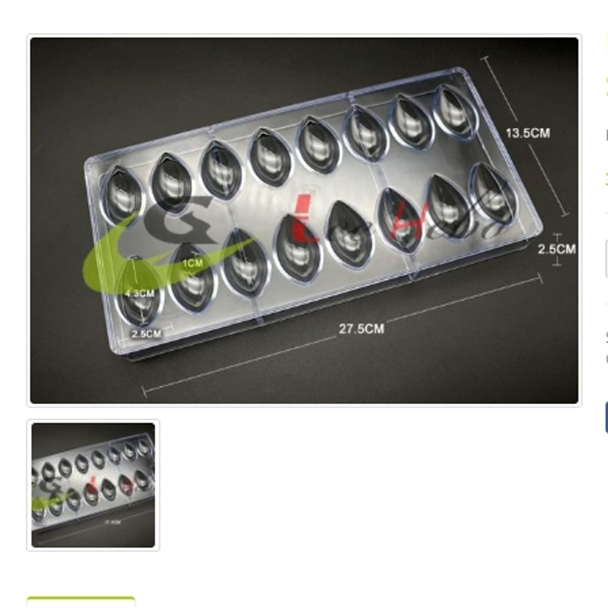 GENERICO - Molde Acrilico Para Chocolate 16 Divisiones