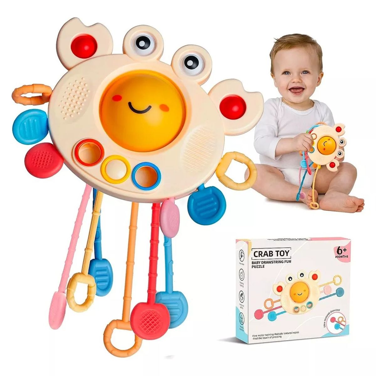 GENERICO - Juguete Cangrejo Sensorial Para Bebe Con Mordedor