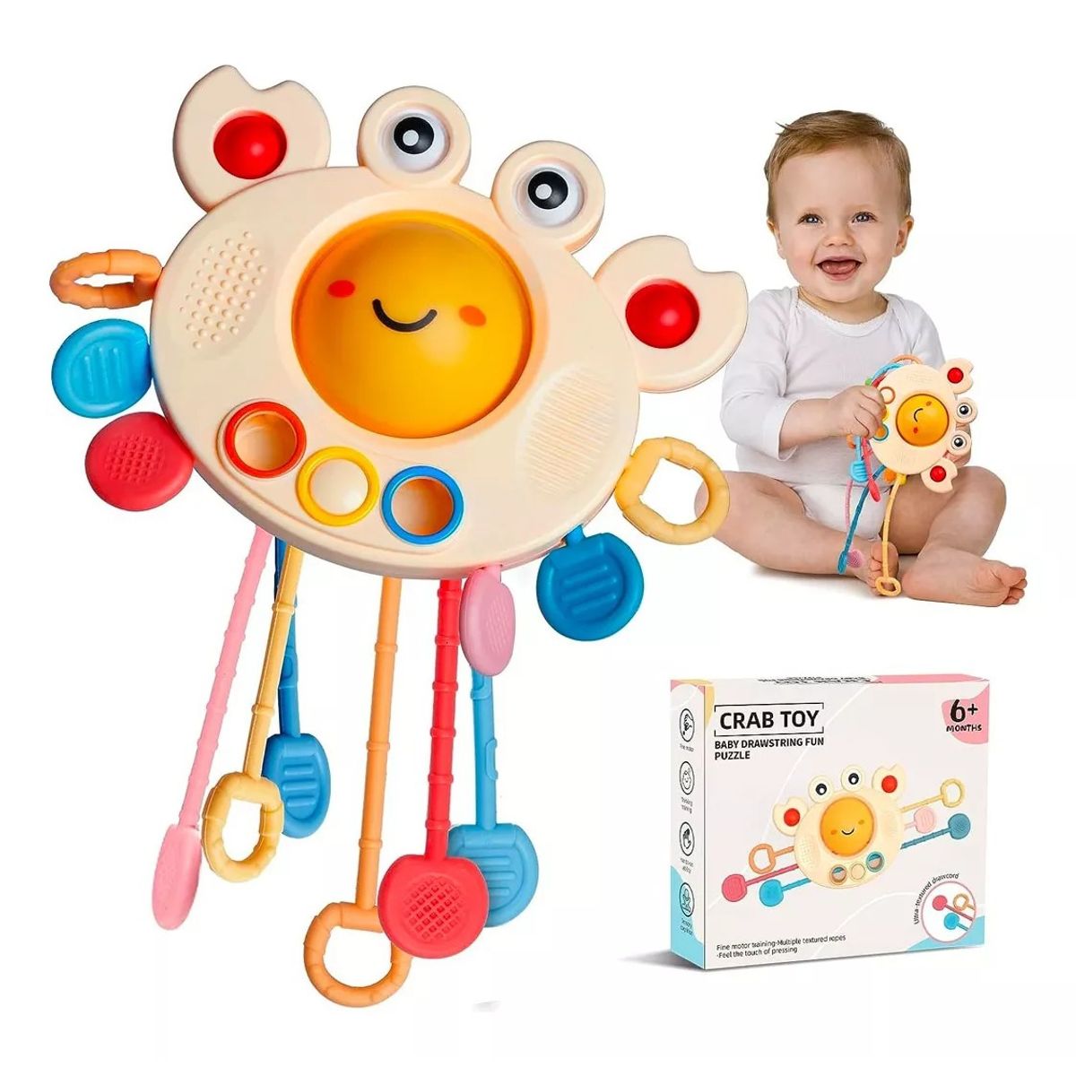 GENERICO - Juguete Cangrejo Sensorial Para Bebe Con Mordedor