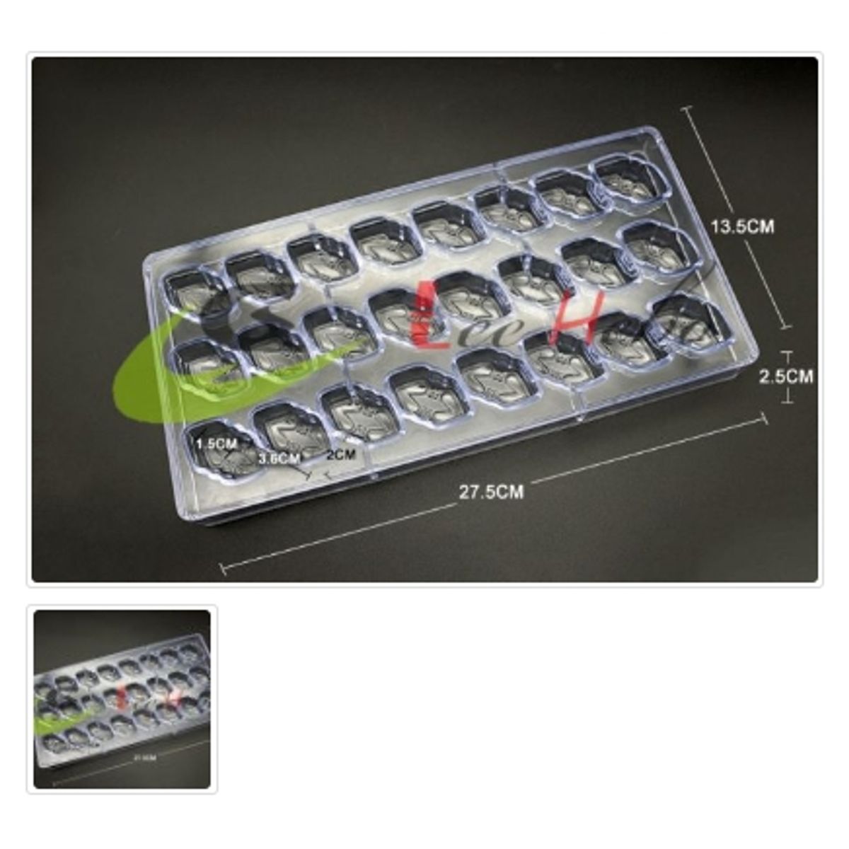 GENERICO - Molde Acrilico Para Chocolate 24 Divisiones