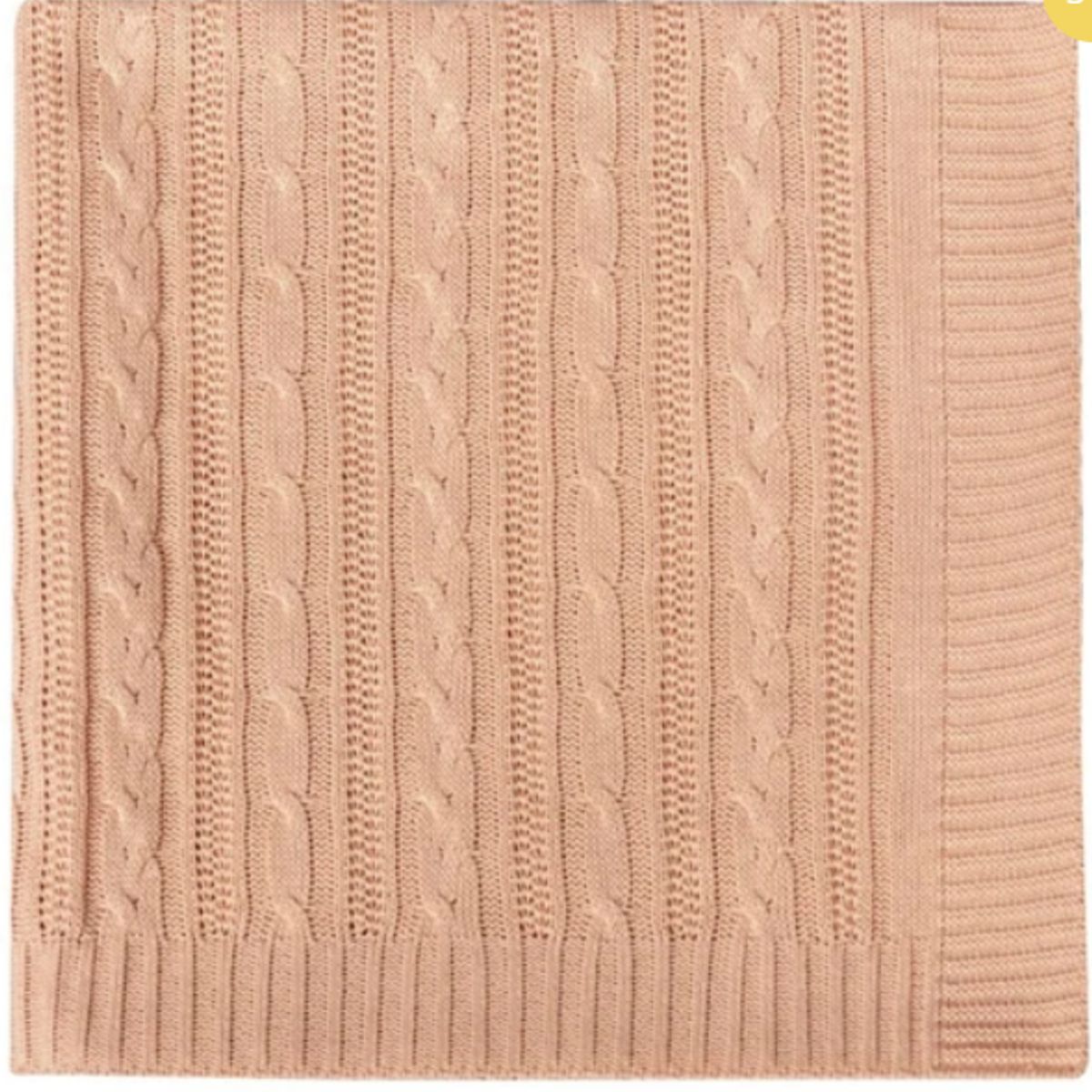 KIDSCOOL - MANTA TRICOT TEJIDO DE PUNTO 100 X 70 CM ROSA