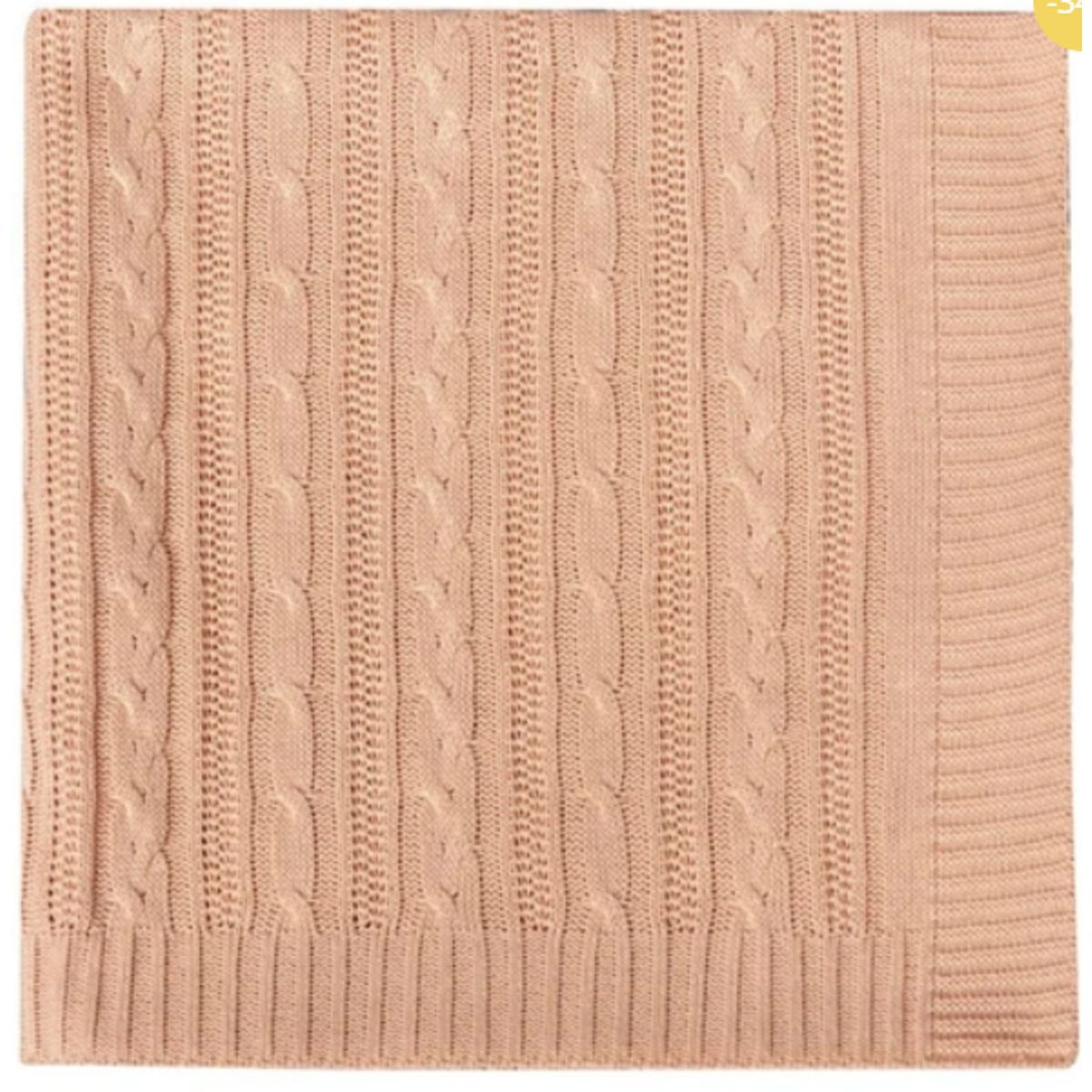 KIDSCOOL - MANTA TRICOT TEJIDO DE PUNTO 100 X 70 CM ROSA