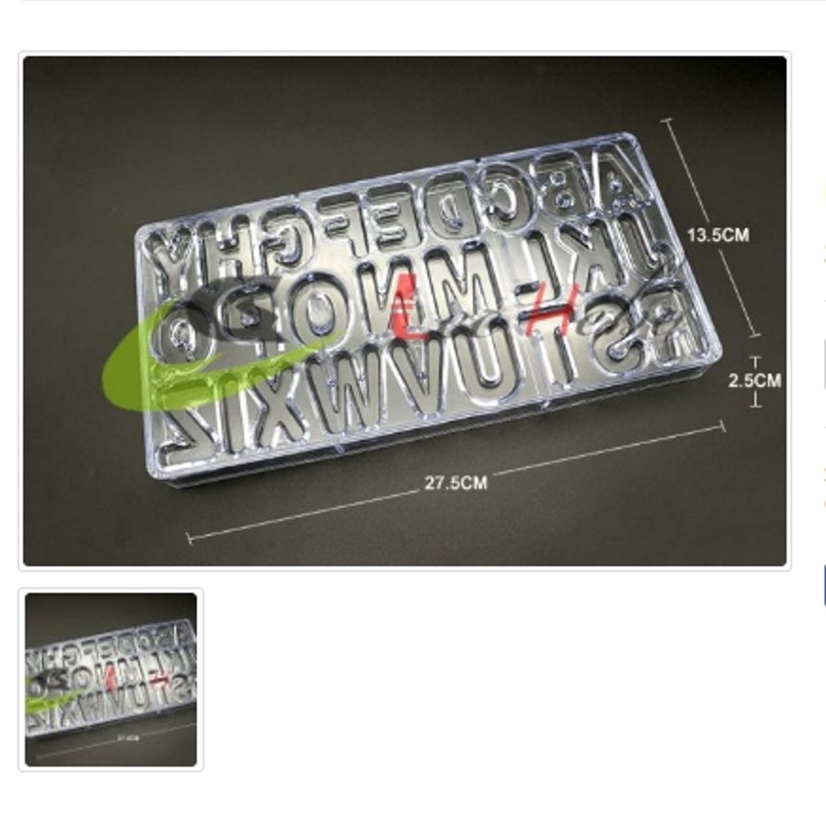 GENERICO - Molde Acrilico Para Chocolate Abecedario Reposteria