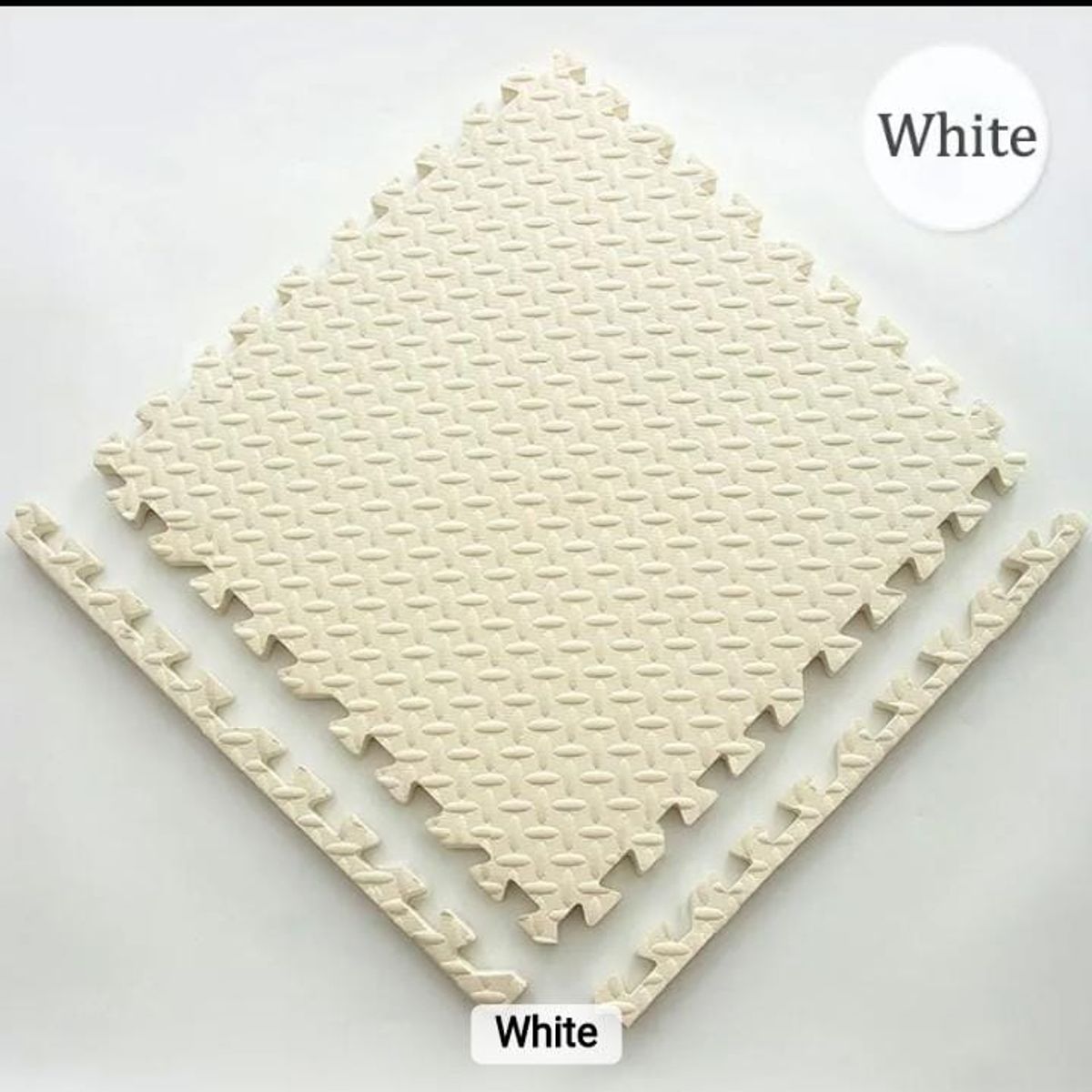 GENERICO - Pack X 4 Tatami Alfombra Encastrable 60x60x1.2cm Goma Eva BLANCO