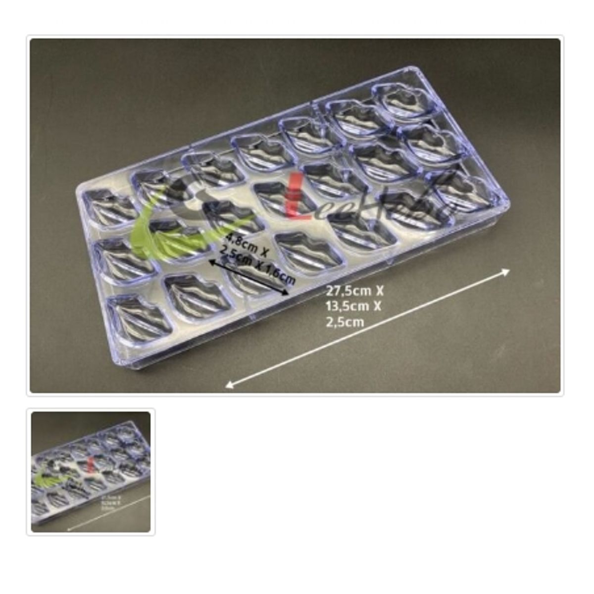 GENERICO - Molde Acrilico Para Chocolate 21 Divisiones