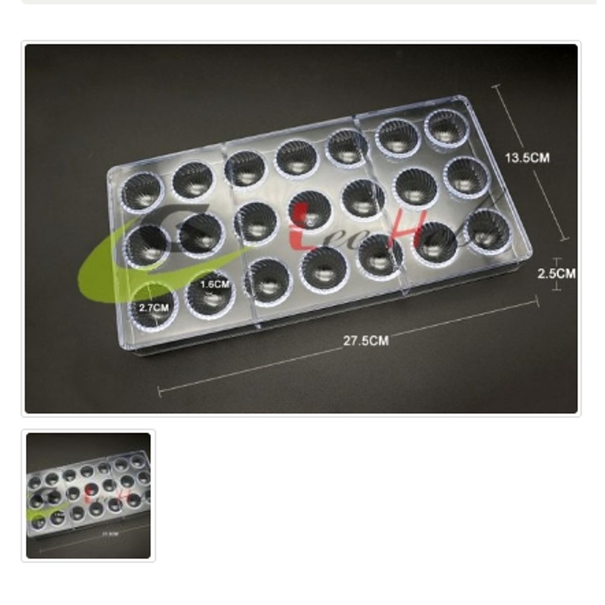 GENERICO - Molde Acrilico Para Chocolate 21 Divisiones Forma Circulo.