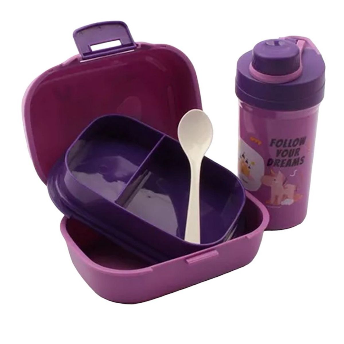 GENERICO - Tupper Contenedor Lonchera Escolar  Botella D Agua Luch Box