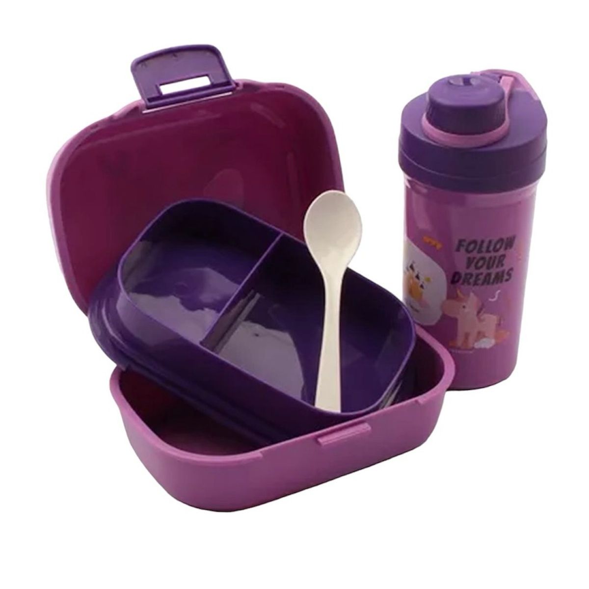 GENERICO - Tupper Contenedor Lonchera Escolar  Botella D Agua Luch Box