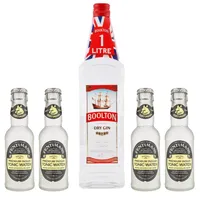 Pack Gin Boolton Dry 40° 1000cc + 4 Fentimans Tonic Water