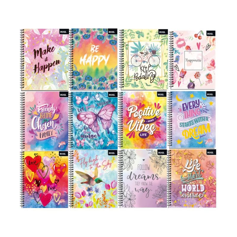 GENERICO - Pack 10 Cuadernos Universitarios 100 Hojas - Estilo Joven
