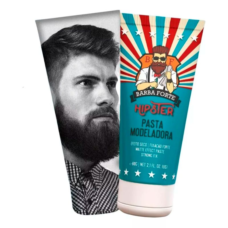 BARBA FORTE - Pasta Modeladora Efecto Seco Hipster 60g Barba Forte