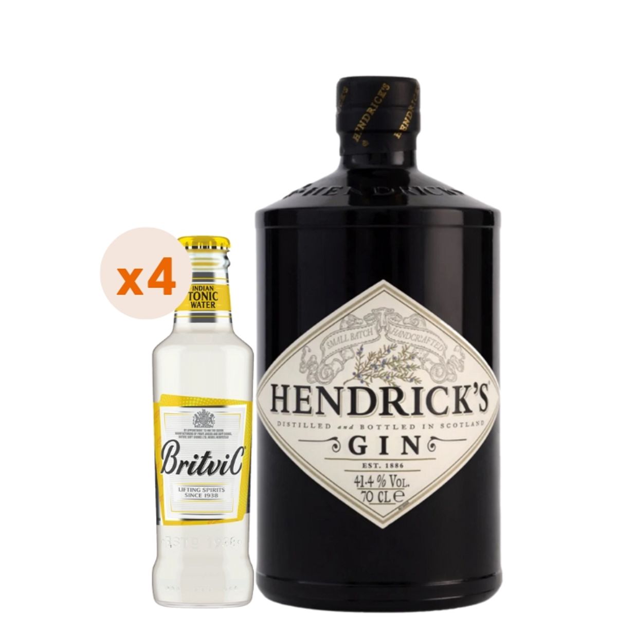 HENDRICKS - Gin Hendricks 700cc + 4 Aguas Tónicas Britvic