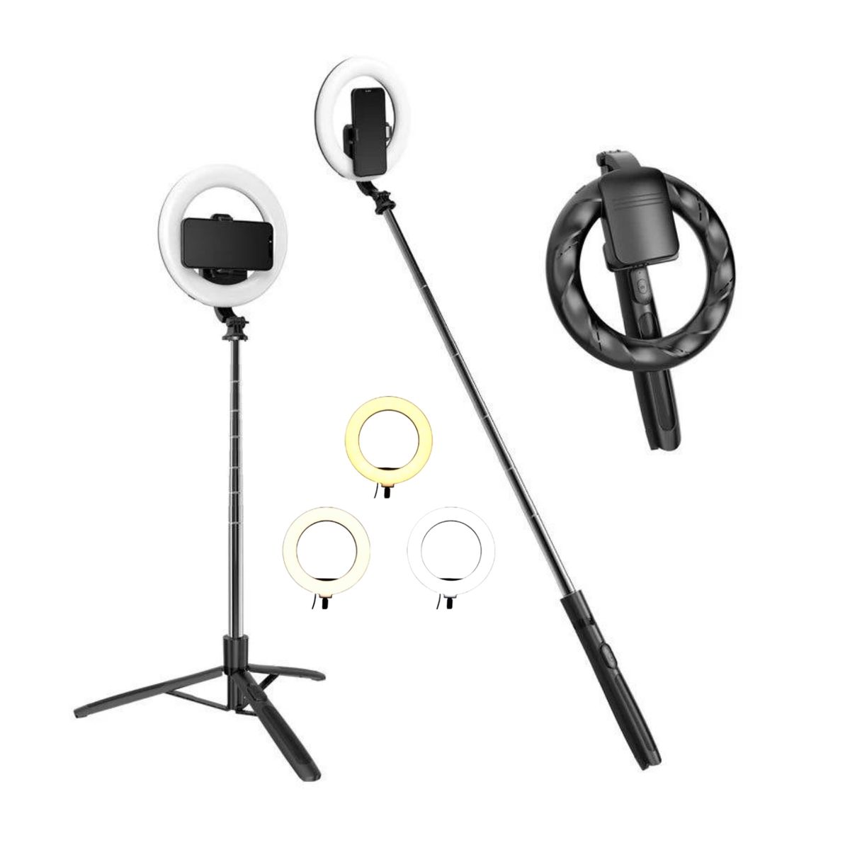 GENERICO - Trípode Aro De Luz  Selfie  Soporte Celular Multifuncional