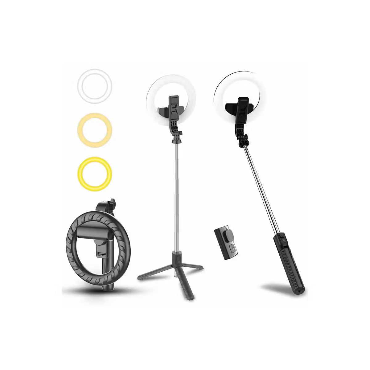 GENERICO - Trípode Aro De Luz  Selfie  Soporte Celular Multifuncional