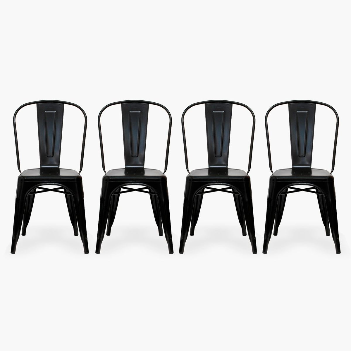FORM DESIGN - Pack 4 Sillas Tolix Asiento Metal Negro Form