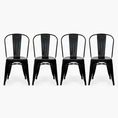 FORM DESIGN - Pack 4 Sillas Tolix Asiento Metal Negro Form