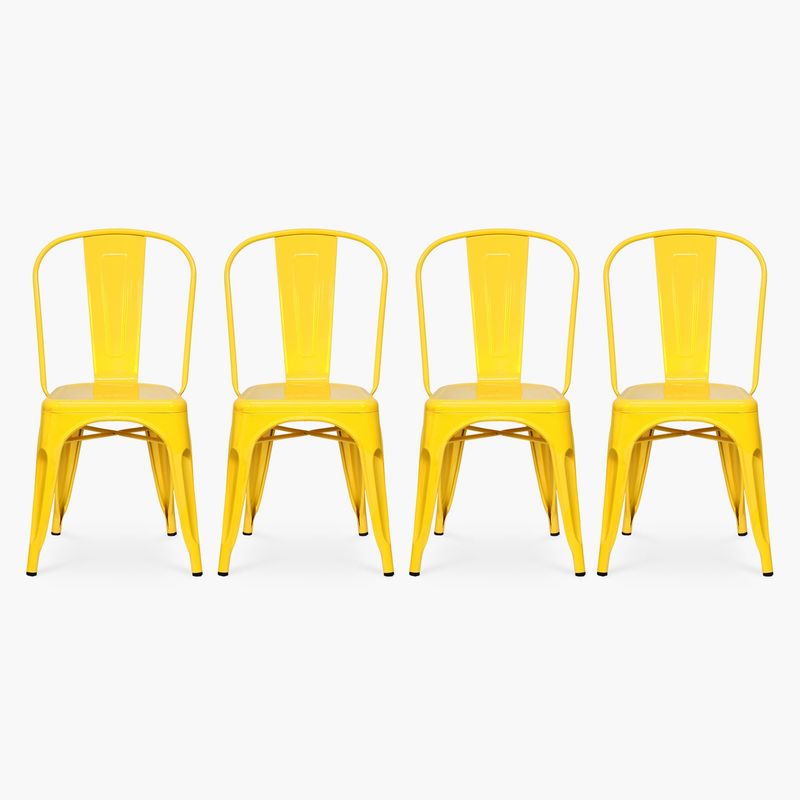 FORM DESIGN - Pack 4 Sillas Tolix Asiento Metal Amarillo Form