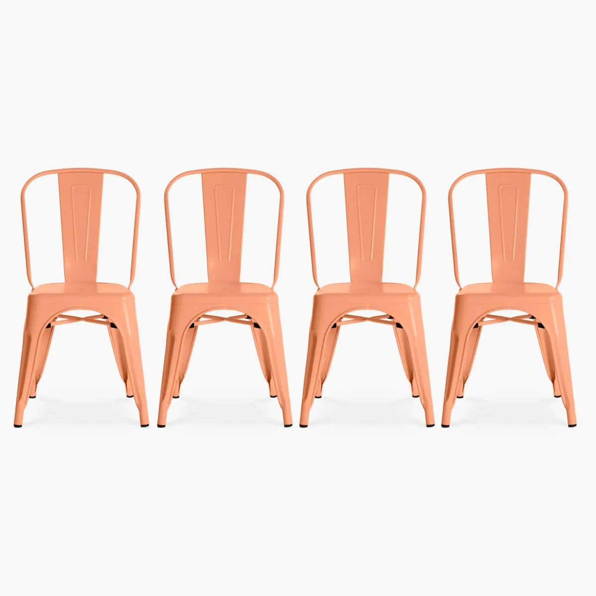 FORM DESIGN - Pack 4 Sillas Tolix Asiento Metal Coral Form