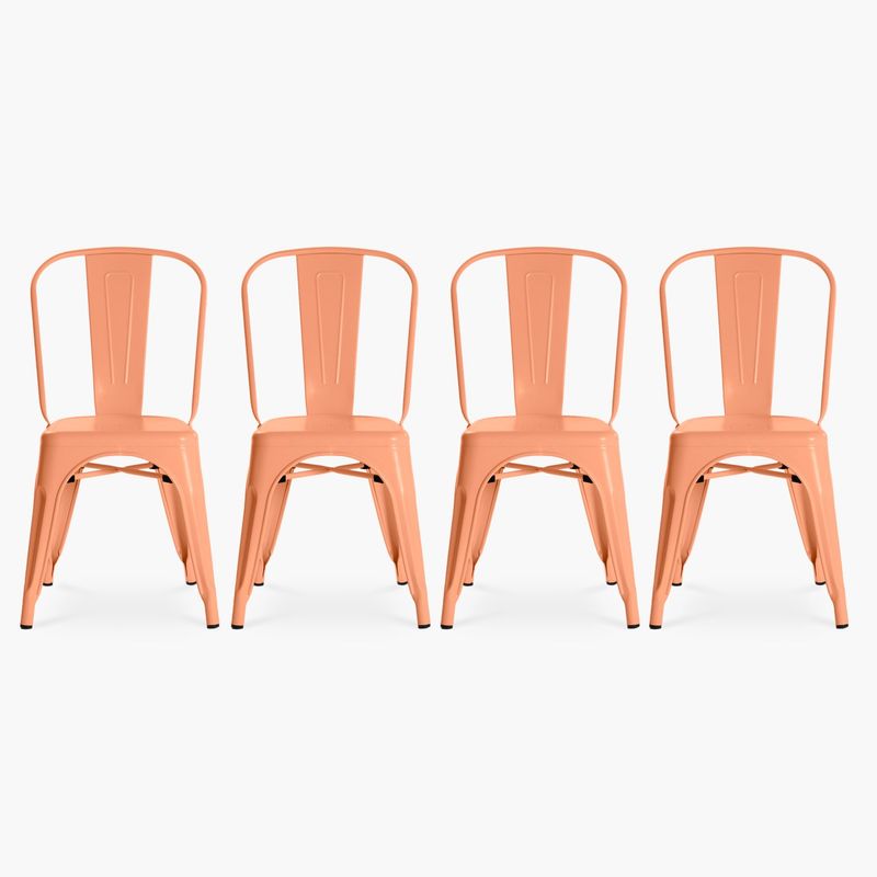 FORM DESIGN - Pack 4 Sillas Tolix Asiento Metal Coral Form