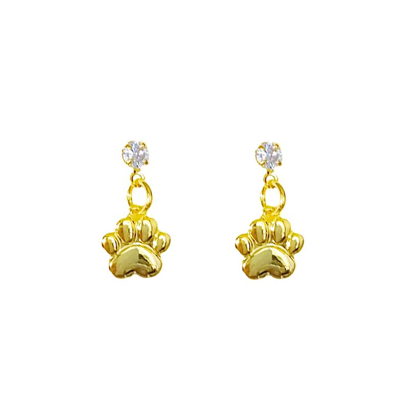 ANDREA COGGIOLA JOYAS - Aros Huella Circón Enchapado Oro 18K