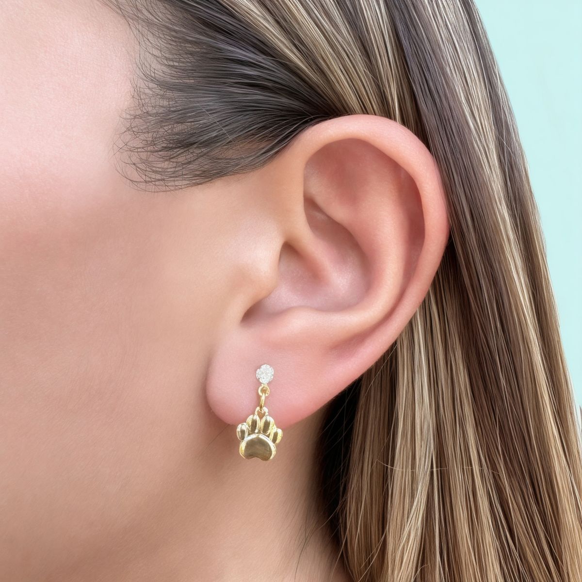 COGGIOLA - Aros Huella Circón Enchapado Oro 18K