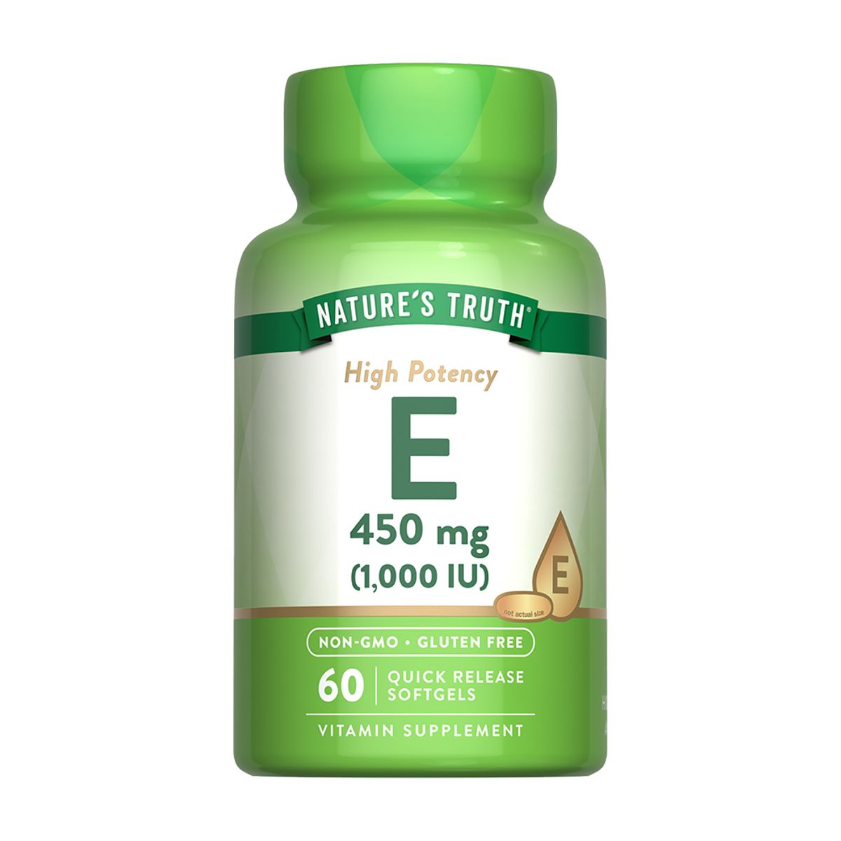 NATURE'S TRUTH - Vitamina E 450mg 1000 UI 60 Capsulas Blandas NATURE'S TRUTH