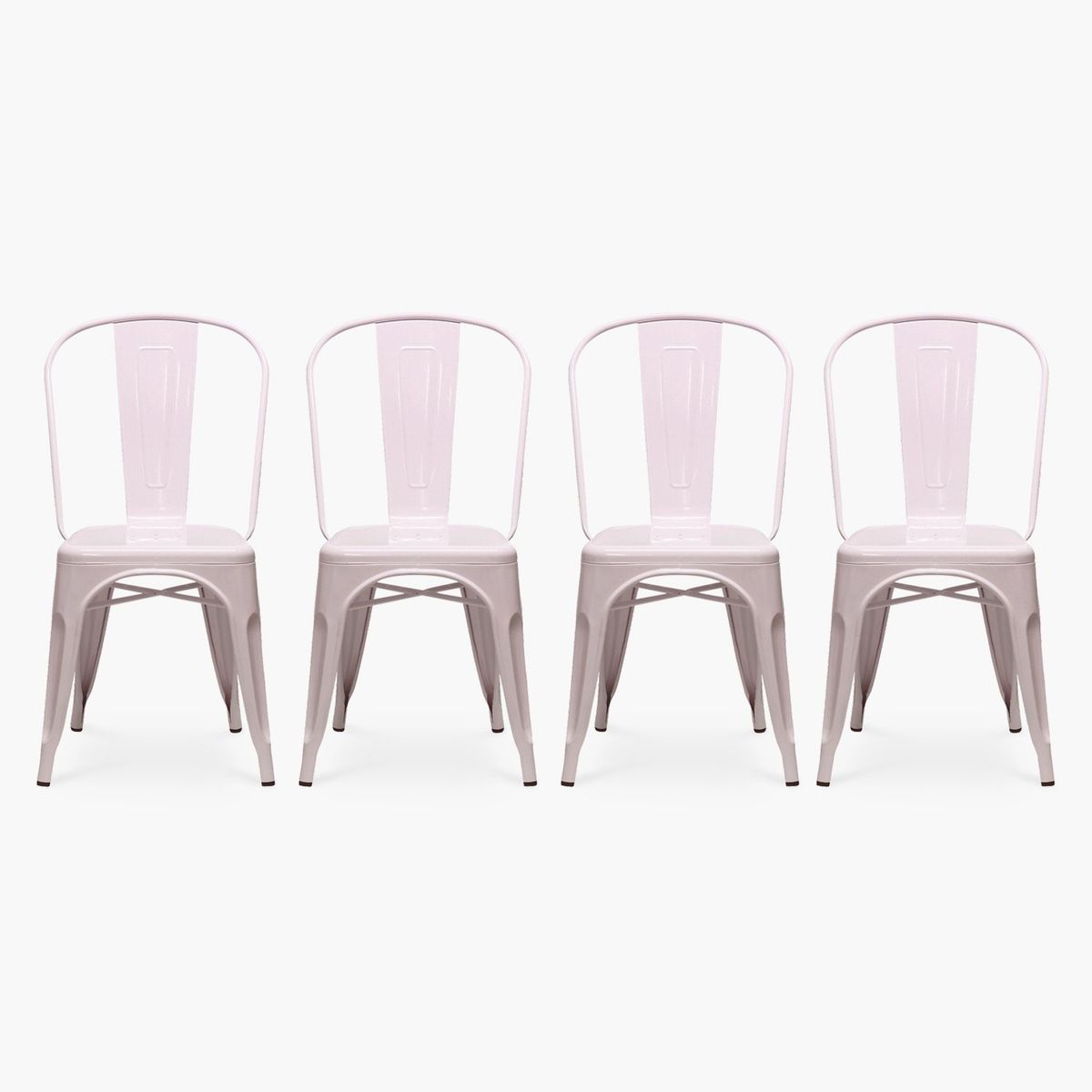 FORM DESIGN - Pack 4 Sillas Tolix Asiento Metal Frosted Pink Form