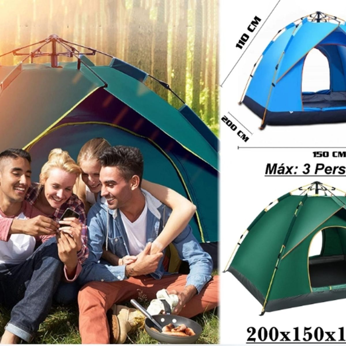 GENERICO - Carpas Para Acampar Al Aire Libre Verde