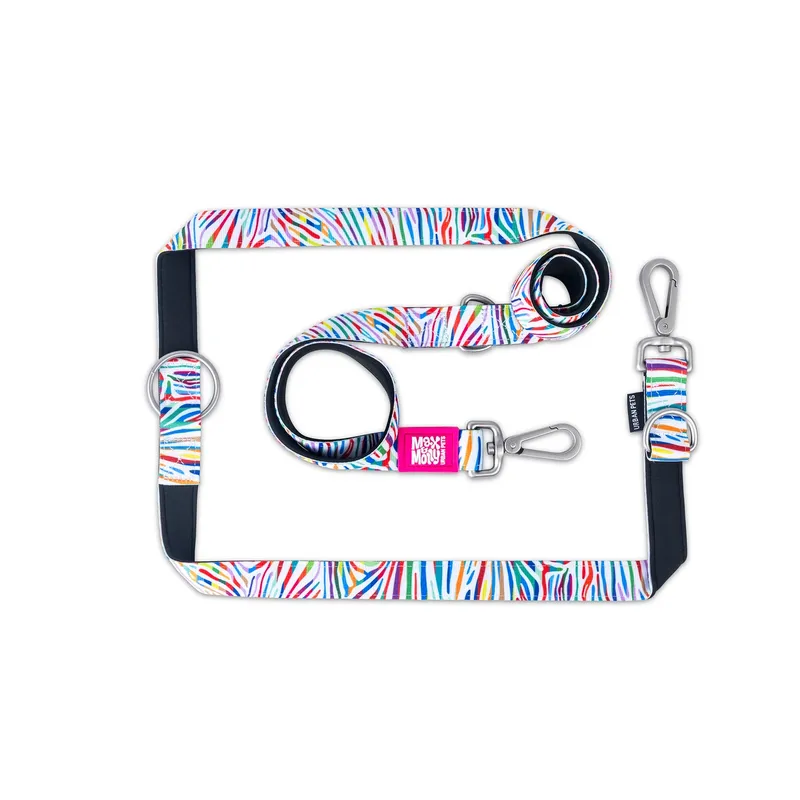MAX & MOLLY - Correa Perro Multifunción L Magic Zebra 2,5cm 2mt Max and Molly