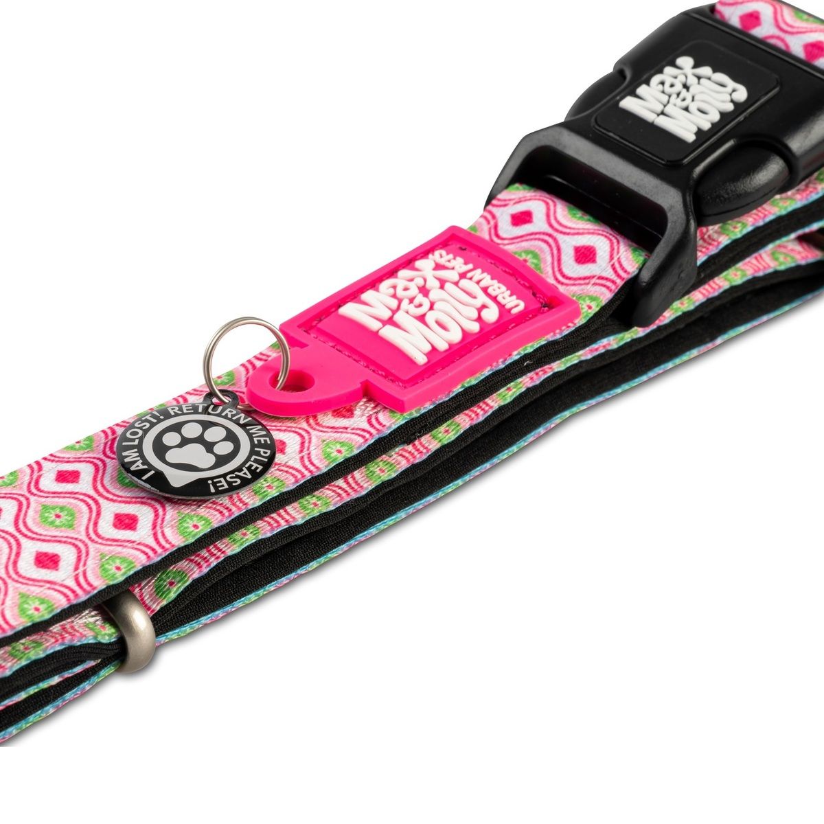 MAX & MOLLY - Collar Perro Xs Smart Id Retro Pink 1-7kg Max and Molly