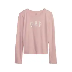 GAP - Polera LogoManga Larga Floral Rosa