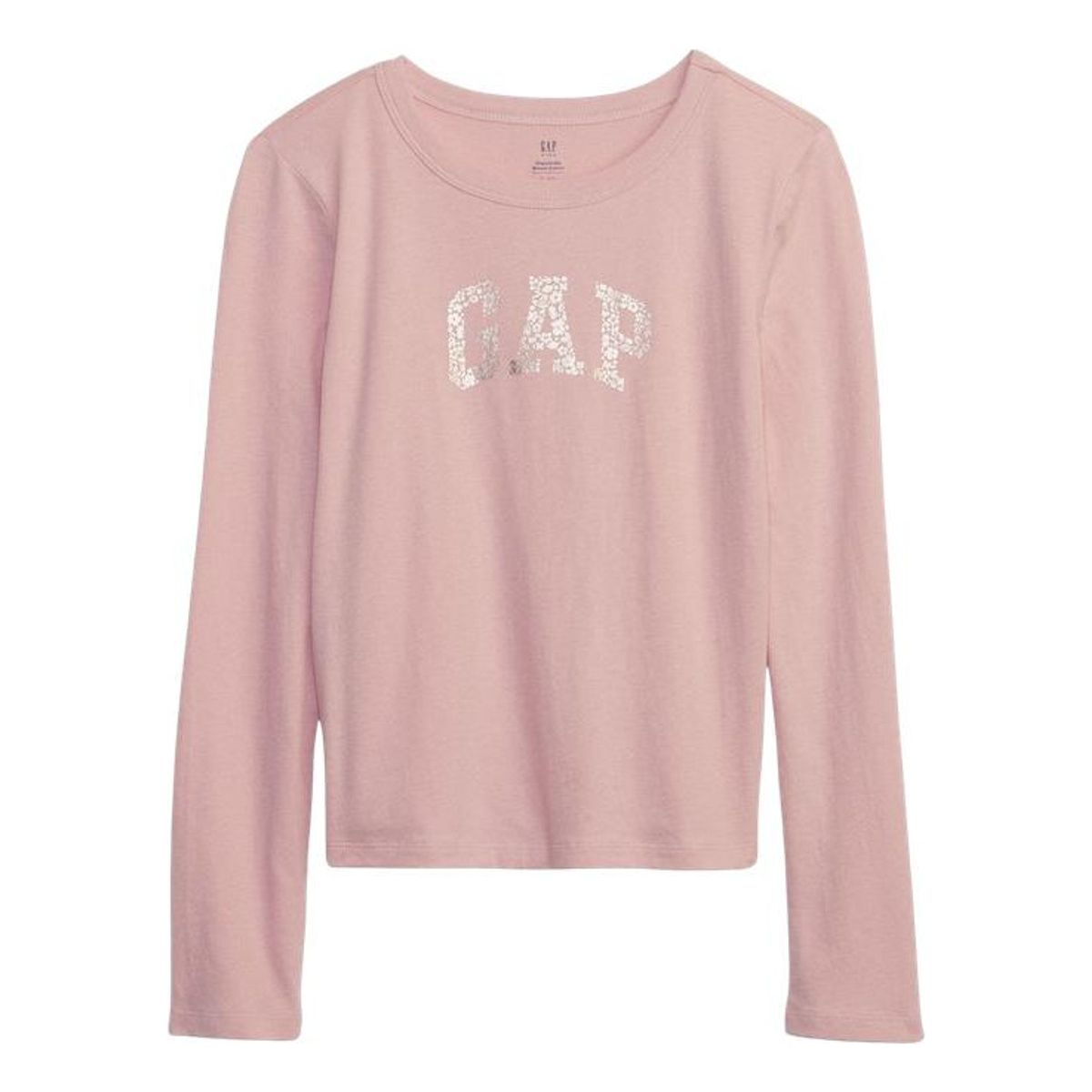GAP - Polera Niña Gap Logomanga Larga Floral Rosa