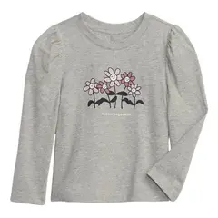 GAP - Polera Gráfica Manga Larga Gris