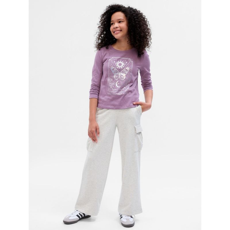 GAP - Polera Gráfica Manga Larga Niña Morado_.