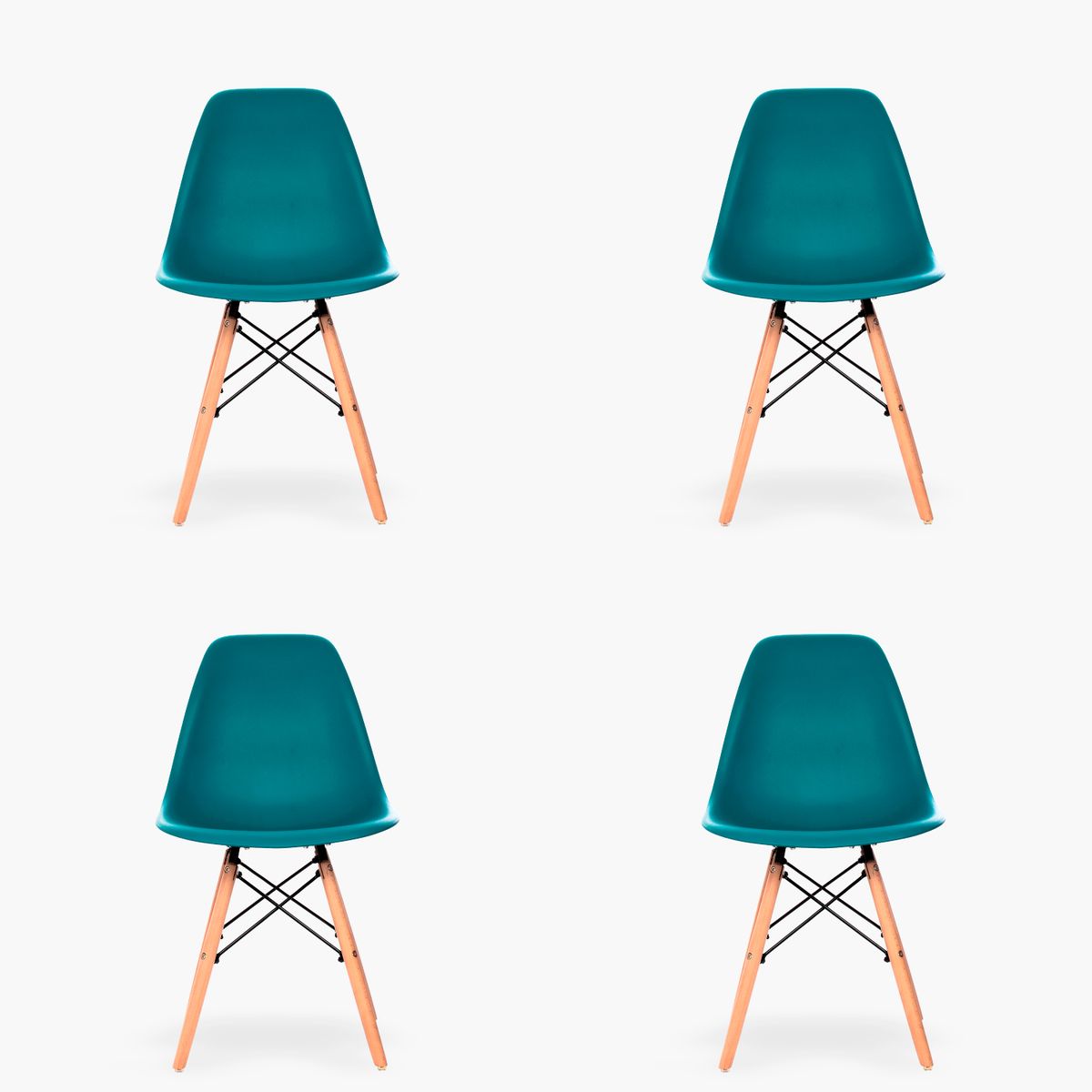FORM DESIGN - Pack 4 Sillas Comedor Eames DSW Petróleo Form