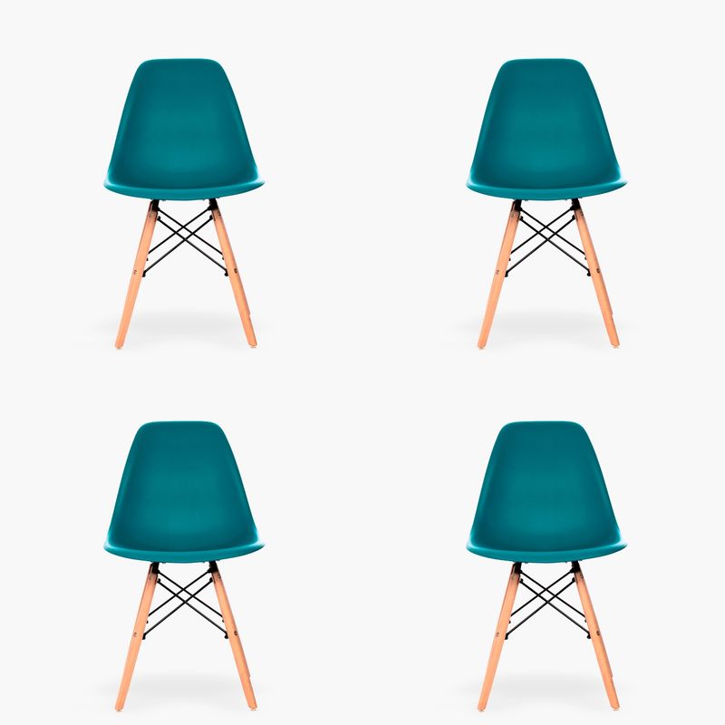 FORM DESIGN - Pack 4 Sillas Comedor Eames DSW Petróleo Form