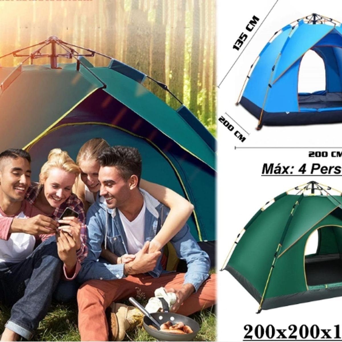 GENERICO - Carpas Para Acampar Al Aire Libre Verde